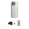 MARSİLYAN™- iPhone 15 Pro Kılıf Yankı Işık Özel Seri - Siyah Polymer Nano Ekran Koruyucu + Raze Metal Kamera Lens - TMGI