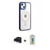 MARSİLYAN™- iPhone 15 Pro Kılıf Yankı Işık Özel Seri - Siyah Polymer Nano Ekran Koruyucu + Raze Metal Kamera Lens - SH