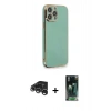 MARSİLYAN™- iPhone 15 Pro Kılıf Yankı Serisi - Şeffaf 360 Full Body Arka Koruyucu + Raze Metal Kamera Lens - GS