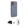 MARSİLYAN™- iPhone 15 Pro Kılıf Yankı Serisi - Şeffaf Pasifik Cam Ekran Koruyucu + Raze Metal Kamera Lens - SH
