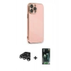 MARSİLYAN™- iPhone 15 Pro Kılıf Yankı Serisi - Siyah 360 Mat Full Body Arka Koruyucu + Raze Metal Kamera Lens - GS