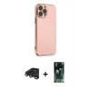 MARSİLYAN™- iPhone 15 Pro Kılıf Yankı Serisi - Siyah 360 Mat Full Body Arka Koruyucu + Raze Metal Kamera Lens - TMGI