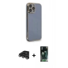 MARSİLYAN™- iPhone 15 Pro Kılıf Yankı Serisi - Siyah 360 Mat Full Body Arka Koruyucu + Raze Metal Kamera Lens - TMGI