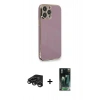 MARSİLYAN™- iPhone 15 Pro Kılıf Yankı Serisi - Siyah 360 Mat Full Body Arka Koruyucu + Raze Metal Kamera Lens - TMGI