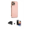 MARSİLYAN™- iPhone 15 Pro Kılıf Yankı Serisi - Siyah 3D Antistatik Mat Seramik Nano Ekran Koruyucu + Raze Metal Kamera Lens - GS