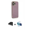 MARSİLYAN™- iPhone 15 Pro Kılıf Yankı Serisi - Siyah 3D Antistatik Seramik Nano Ekran Koruyucu + Raze Metal Kamera Lens - GS