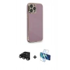 MARSİLYAN™- iPhone 15 Pro Kılıf Yankı Serisi - Siyah 3D Antistatik Seramik Nano Ekran Koruyucu + Raze Metal Kamera Lens - SH