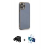 MARSİLYAN™- iPhone 15 Pro Kılıf Yankı Serisi - Siyah 3D Antistatik Seramik Nano Ekran Koruyucu + Raze Metal Kamera Lens - SH