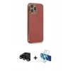 MARSİLYAN™- iPhone 15 Pro Kılıf Yankı Serisi - Siyah 3D Antistatik Seramik Nano Ekran Koruyucu + Raze Metal Kamera Lens - SH