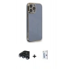 MARSİLYAN™- iPhone 15 Pro Kılıf Yankı Serisi - Siyah Bilvis 0.18mm Plus Cam Ekran Koruyucu + Raze Metal Kamera Lens - LT