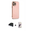 MARSİLYAN™- iPhone 15 Pro Kılıf Yankı Serisi - Siyah Bilvis 3D Mat Cam Ekran Koruyucu + Raze Metal Kamera Lens - LT