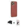 MARSİLYAN™- iPhone 15 Pro Kılıf Yankı Serisi - Siyah Bilvis 3D Mat Cam Ekran Koruyucu + Raze Metal Kamera Lens - LT