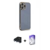 MARSİLYAN™- iPhone 15 Pro Kılıf Yankı Serisi - Siyah Bilvis 5in1 3D Magic Cam Ekran Koruyucu + Raze Metal Kamera Lens - LT