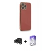 MARSİLYAN™- iPhone 15 Pro Kılıf Yankı Serisi - Siyah Bilvis 5in1 3D Magic Cam Ekran Koruyucu + Raze Metal Kamera Lens - TMGI