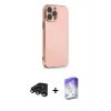MARSİLYAN™- iPhone 15 Pro Kılıf Yankı Serisi - Siyah Bilvis 5in1 3D Magic Cam Ekran Koruyucu + Raze Metal Kamera Lens - TMGI
