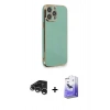 MARSİLYAN™- iPhone 15 Pro Kılıf Yankı Serisi - Siyah Bilvis 5in1 5D Magic Hayalet Cam Ekran Koruyucu + Raze Metal Kamera Lens - GS