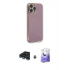 MARSİLYAN™- iPhone 15 Pro Kılıf Yankı Serisi - Siyah Bilvis 5in1 5D Magic Hayalet Cam Ekran Koruyucu + Raze Metal Kamera Lens - LT
