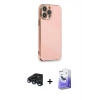 MARSİLYAN™- iPhone 15 Pro Kılıf Yankı Serisi - Siyah Bilvis 5in1 5D Magic Hayalet Cam Ekran Koruyucu + Raze Metal Kamera Lens - LT