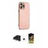MARSİLYAN™- iPhone 15 Pro Kılıf Yankı Serisi - Siyah Buffer Cam Ekran Koruyucu + Raze Metal Kamera Lens - LT