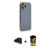 MARSİLYAN™- iPhone 15 Pro Kılıf Yankı Serisi - Siyah Buffer Cam Ekran Koruyucu + Raze Metal Kamera Lens - SH
