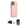 MARSİLYAN™- iPhone 15 Pro Kılıf Yankı Serisi - Siyah Buffer Hayalet Cam Ekran Koruyucu + Raze Metal Kamera Lens - LT