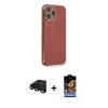 MARSİLYAN™- iPhone 15 Pro Kılıf Yankı Serisi - Siyah Buffer Hayalet Cam Ekran Koruyucu + Raze Metal Kamera Lens - SH