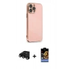 MARSİLYAN™- iPhone 15 Pro Kılıf Yankı Serisi - Siyah Buffer Hayalet Cam Ekran Koruyucu + Raze Metal Kamera Lens - SH