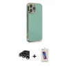 MARSİLYAN™- iPhone 15 Pro Kılıf Yankı Serisi - Siyah Joko 5D Cam + Raze Metal Kamera Lens - GS