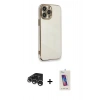 MARSİLYAN™- iPhone 15 Pro Kılıf Yankı Serisi - Siyah Joko 5D Cam + Raze Metal Kamera Lens - GS