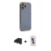 MARSİLYAN™- iPhone 15 Pro Kılıf Yankı Serisi - Siyah Joko 5D Cam + Raze Metal Kamera Lens - TMGI