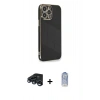 MARSİLYAN™- iPhone 15 Pro Kılıf Yankı Serisi - Siyah Joko Magic 5D Cam + Raze Metal Kamera Lens - LT