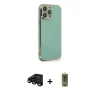 MARSİLYAN™- iPhone 15 Pro Kılıf Yankı Serisi - Siyah Joko Magic 5D Hayalet Cam + Raze Metal Kamera Lens - SH