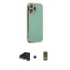 MARSİLYAN™- iPhone 15 Pro Kılıf Yankı Serisi - Siyah Joko Magic 5D Hayalet Cam + Raze Metal Kamera Lens - TMGI