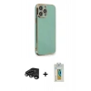 MARSİLYAN™- iPhone 15 Pro Kılıf Yankı Serisi - Siyah Polymer Nano Ekran Koruyucu + Raze Metal Kamera Lens - TMGI
