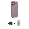 MARSİLYAN™- iPhone 15 Pro Kılıf Yankı Serisi - Siyah Polymer Nano Ekran Koruyucu + Raze Metal Kamera Lens - TMGI