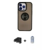 MARSİLYAN™- iPhone 15 Pro Kılıf Yörünge Çizgi - Siyah Joko Magic 5D Cam + Raze Metal Kamera Lens - TMGI