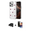 MARSİLYAN™- iPhone 15 Pro Kılıf Yörünge Form - Siyah 3D Antistatik Mat Seramik Nano Ekran Koruyucu + Raze Metal Kamera Lens - TMGI