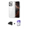 MARSİLYAN™- iPhone 15 Pro Kılıf Yörünge Form - Siyah Bilvis 5in1 3D Magic Cam Ekran Koruyucu + Raze Metal Kamera Lens - TMGI