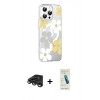 MARSİLYAN™- iPhone 15 Pro Kılıf Yörünge Işık Prime - Şeffaf Pasifik Cam Ekran Koruyucu + Raze Metal Kamera Lens - TMGI