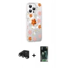MARSİLYAN™- iPhone 15 Pro Kılıf Yörünge Işık Prime - Siyah 360 Mat Full Body Arka Koruyucu + Raze Metal Kamera Lens - SH