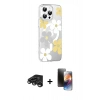 MARSİLYAN™- iPhone 15 Pro Kılıf Yörünge Işık Prime - Siyah 3D Antistatik Mat Seramik Nano Ekran Koruyucu + Raze Metal Kamera Lens - TMGI