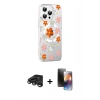 MARSİLYAN™- iPhone 15 Pro Kılıf Yörünge Işık Prime - Siyah 3D Antistatik Mat Seramik Nano Ekran Koruyucu + Raze Metal Kamera Lens - TMGI