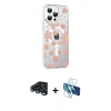 MARSİLYAN™- iPhone 15 Pro Kılıf Yörünge Işık Prime - Siyah 3D Antistatik Seramik Nano Ekran Koruyucu + Raze Metal Kamera Lens - LT