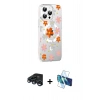 MARSİLYAN™- iPhone 15 Pro Kılıf Yörünge Işık Prime - Siyah 3D Antistatik Seramik Nano Ekran Koruyucu + Raze Metal Kamera Lens - LT