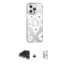 MARSİLYAN™- iPhone 15 Pro Kılıf Yörünge Işık Prime - Siyah Bilvis 0.18mm Plus Cam Ekran Koruyucu + Raze Metal Kamera Lens - GS