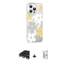 MARSİLYAN™- iPhone 15 Pro Kılıf Yörünge Işık Prime - Siyah Bilvis 0.18mm Plus Cam Ekran Koruyucu + Raze Metal Kamera Lens - GS