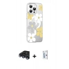 MARSİLYAN™- iPhone 15 Pro Kılıf Yörünge Işık Prime - Siyah Bilvis 0.18mm Plus Cam Ekran Koruyucu + Raze Metal Kamera Lens - LT
