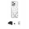 MARSİLYAN™- iPhone 15 Pro Kılıf Yörünge Işık Prime - Siyah Bilvis 0.18mm Plus Cam Ekran Koruyucu + Raze Metal Kamera Lens - LT