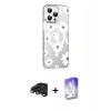 MARSİLYAN™- iPhone 15 Pro Kılıf Yörünge Işık Prime - Siyah Bilvis 5in1 3D Magic Cam Ekran Koruyucu + Raze Metal Kamera Lens - TMGI