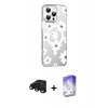 MARSİLYAN™- iPhone 15 Pro Kılıf Yörünge Işık Prime - Siyah Bilvis 5in1 3D Magic Cam Ekran Koruyucu + Raze Metal Kamera Lens - SH